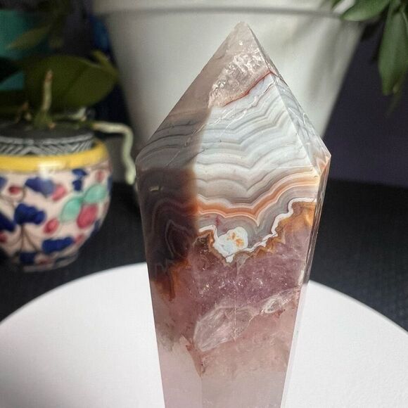 Amethyst Crazy Lace Crystal Wand (#11) - Picture 4 of 9